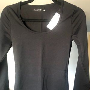 A&F Black Long-Sleeve Seamless Bodysuit